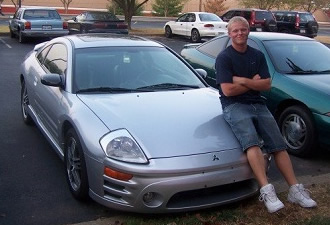 Robert sitting on his Eclipse